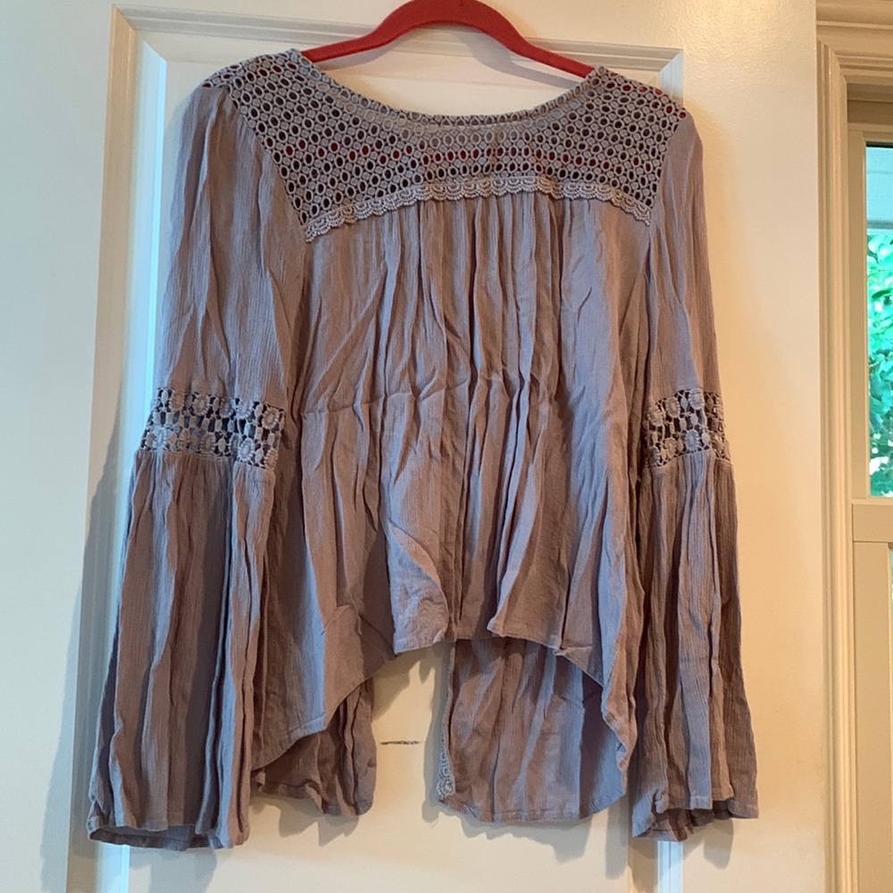 Patrons of Peace purple open back top size xs